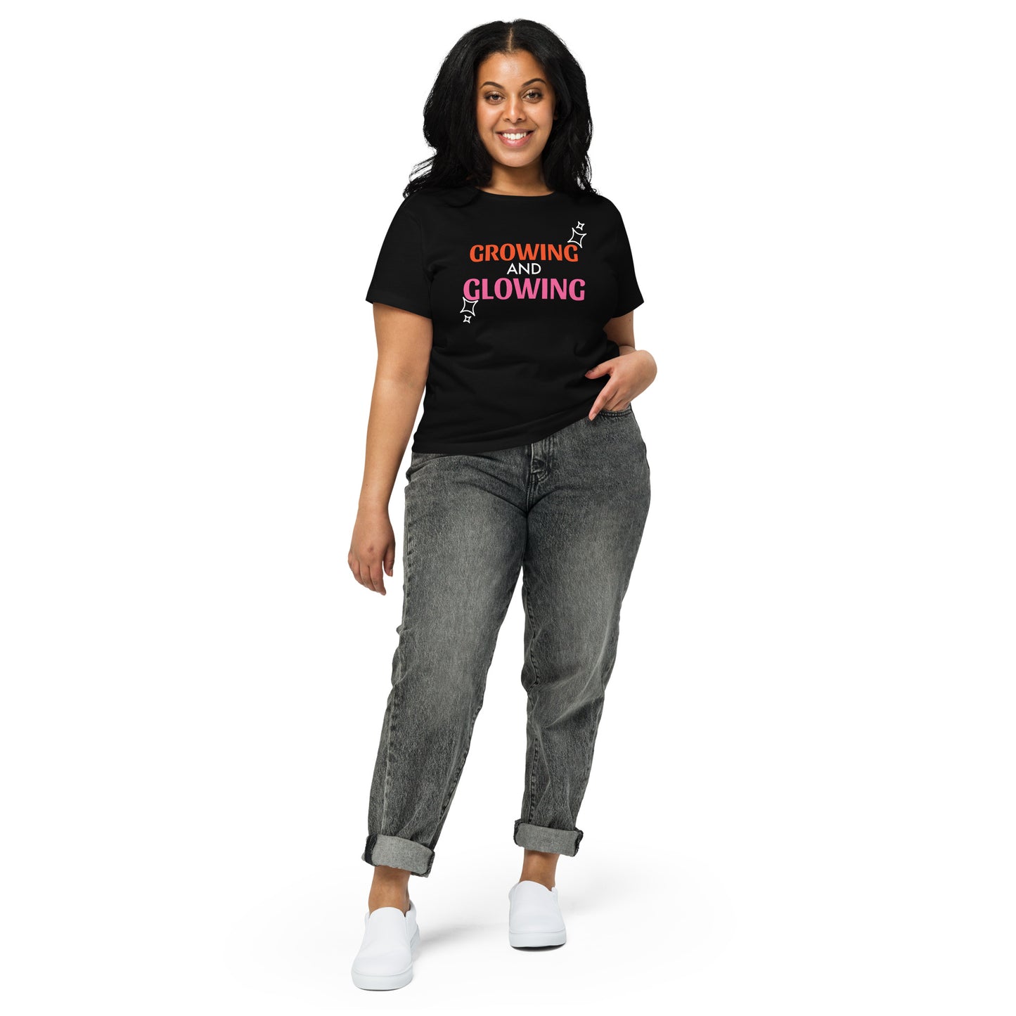 "GROWING AND GLOWING" Women’s High-waisted T-shirt