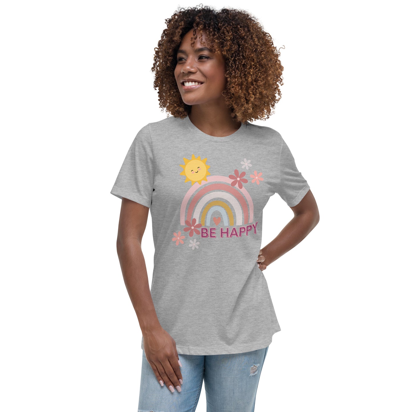 "BE HAPPY" Women's Relaxed T-Shirt