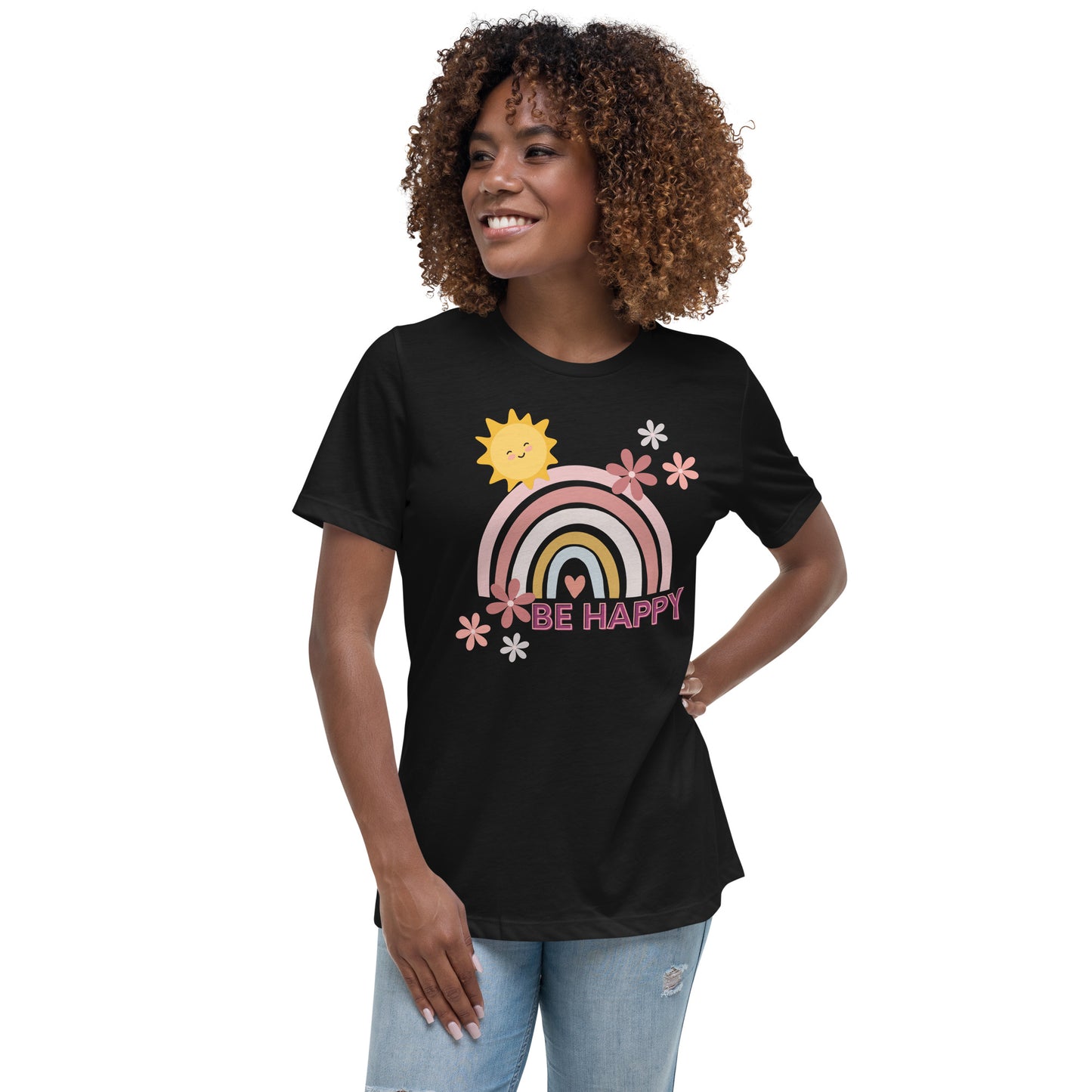 "BE HAPPY" Women's Relaxed T-Shirt