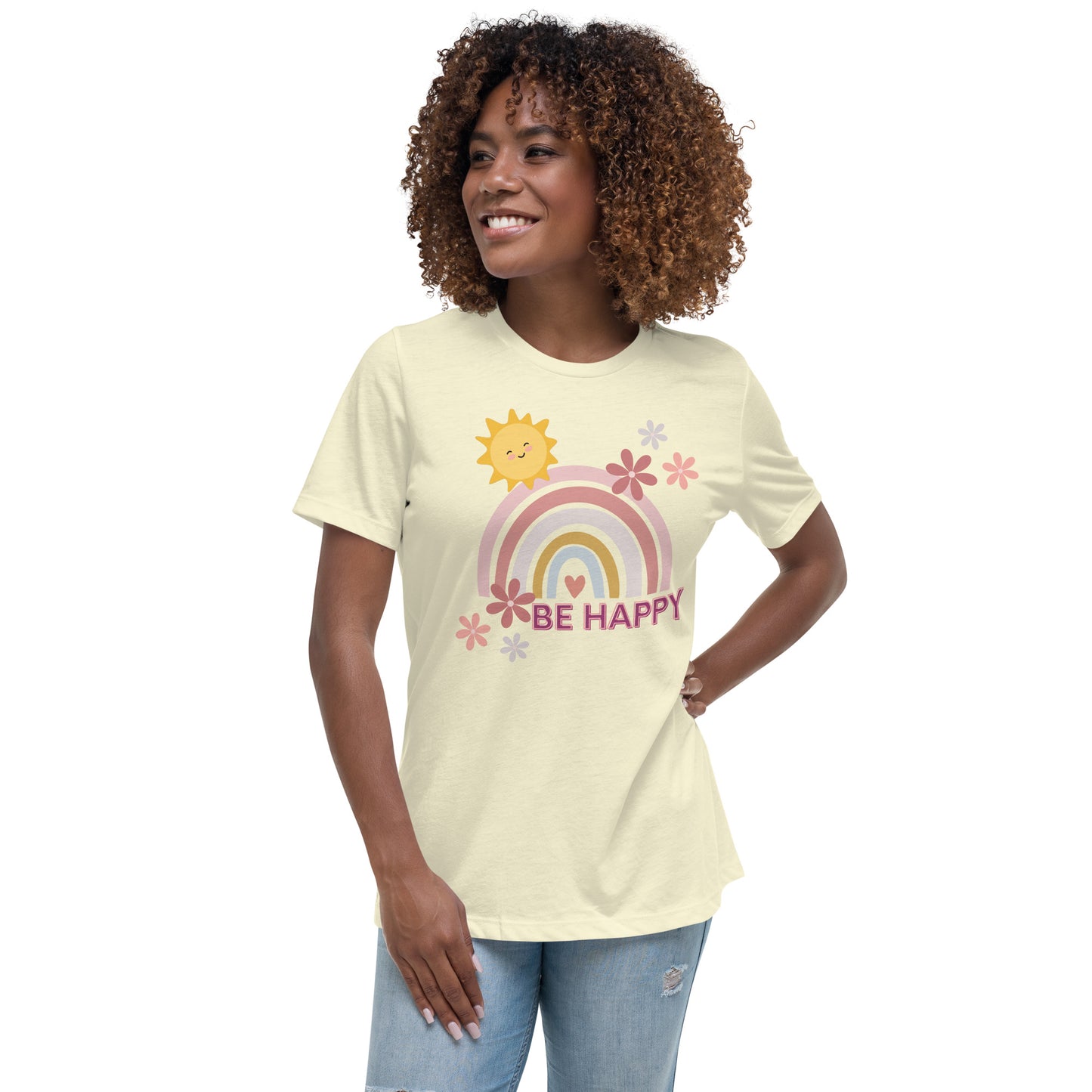 "BE HAPPY" Women's Relaxed T-Shirt