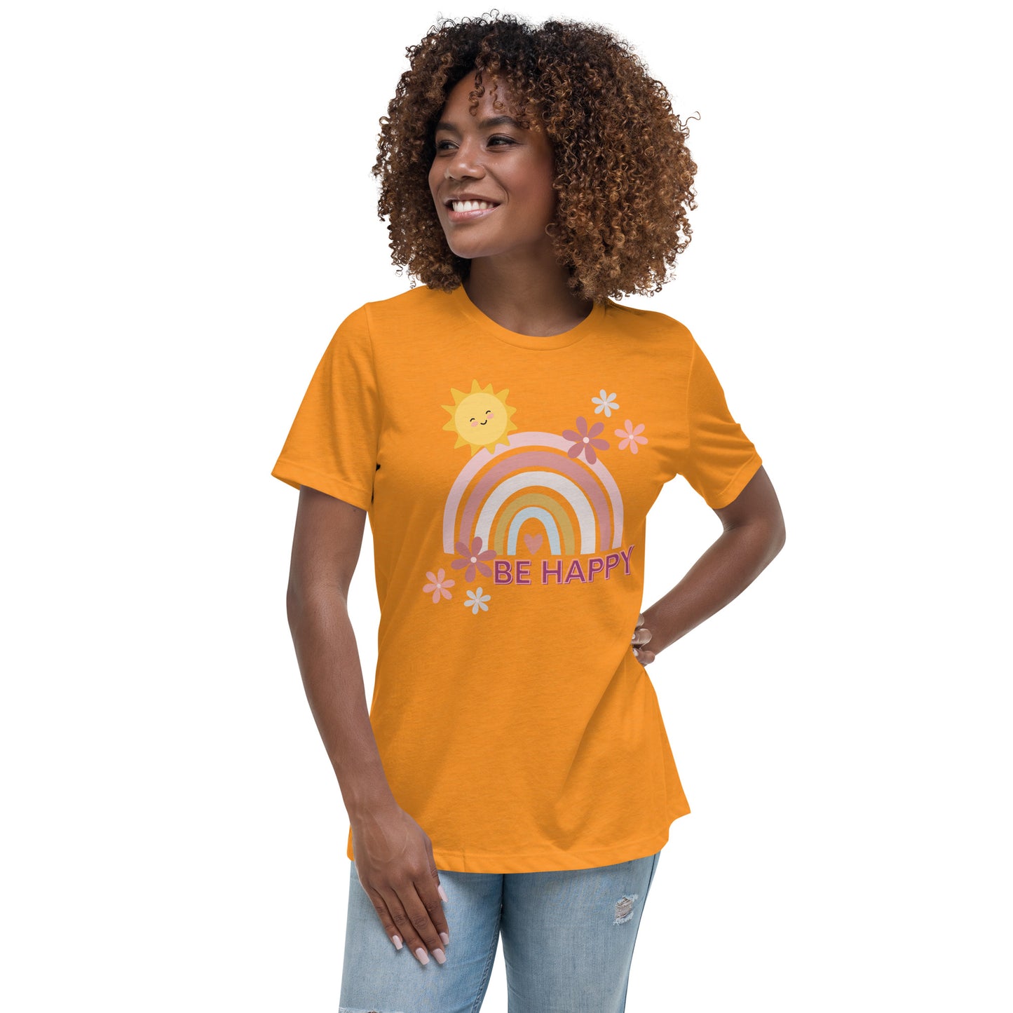 "BE HAPPY" Women's Relaxed T-Shirt