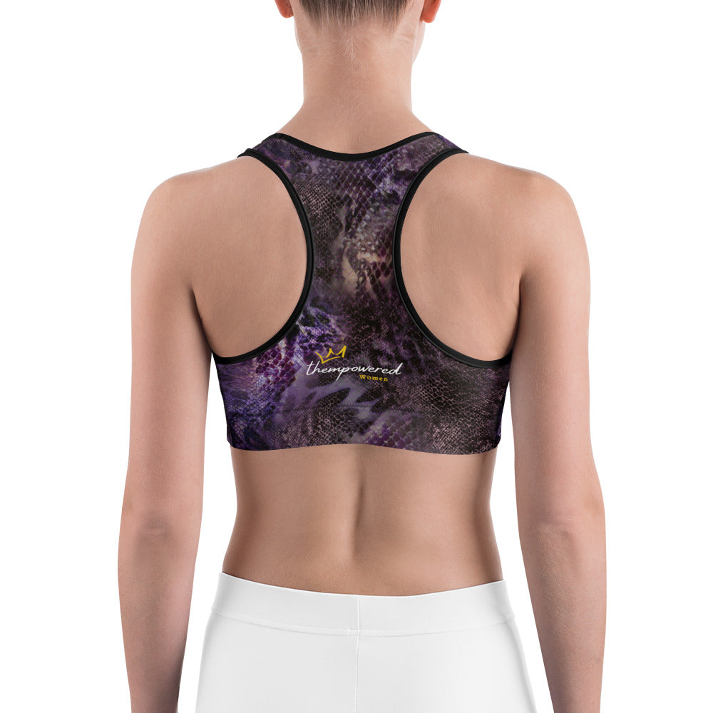 Purple Leopard Regular Sports Bra