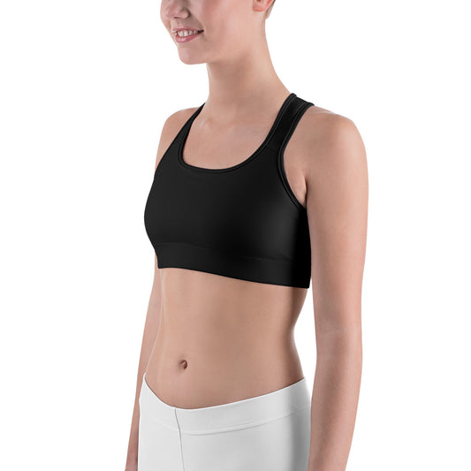 "thempoweredwomen" Plain Black Sports Bra