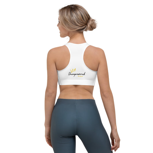 "thempoweredwomen" Plain White Sports Bra