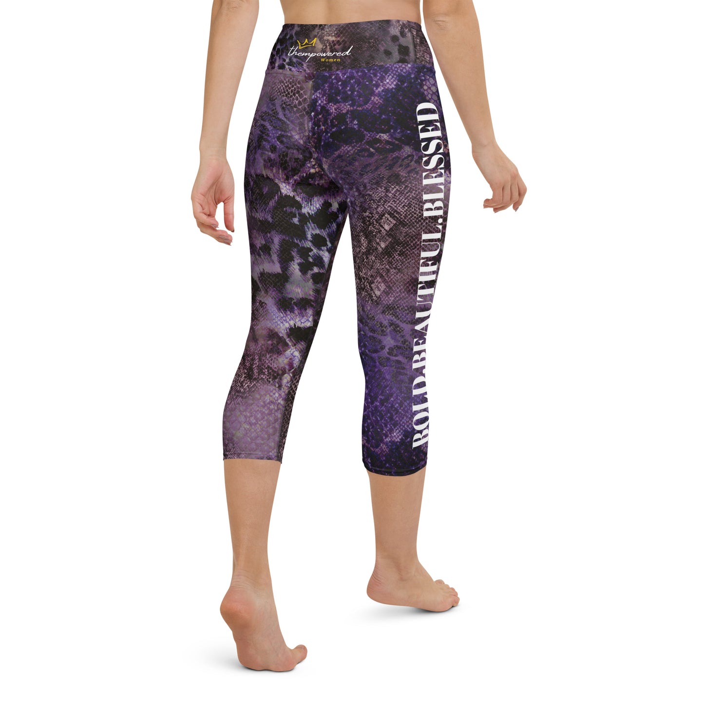 "BOLD.BEAUTIFUL.BLESSED" Yoga Capri Leggings