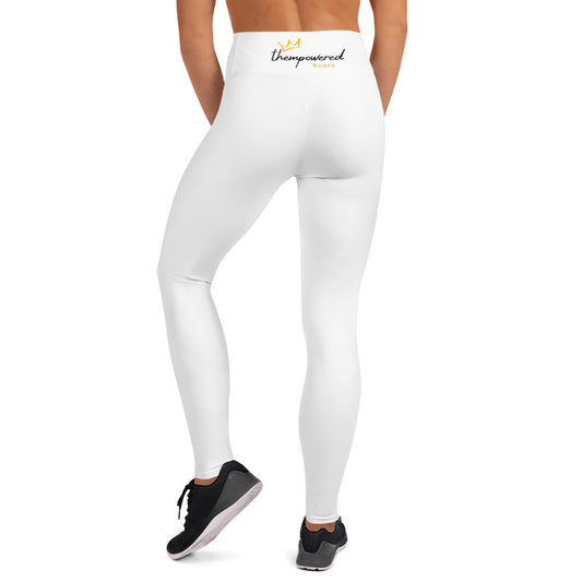 "thempoweredwomen" Plain White Yoga Leggings