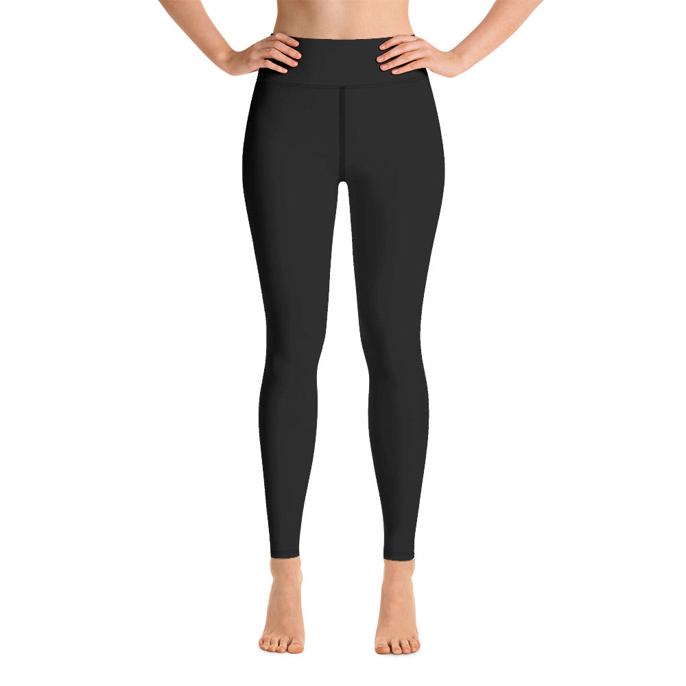 "thempoweredwomen" Plain Black Yoga Leggings