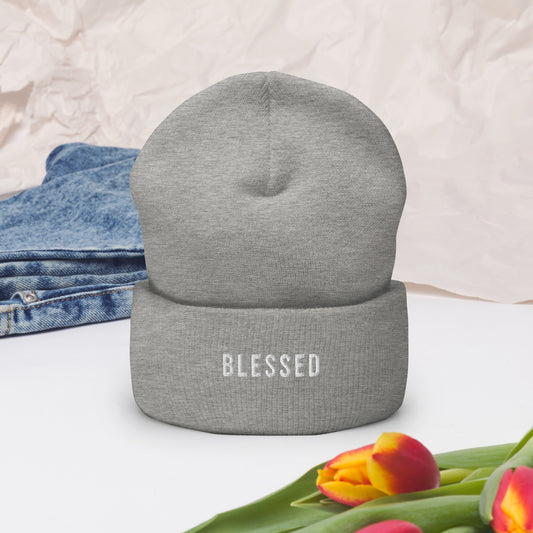 "BLESSED" Cuffed Beanie