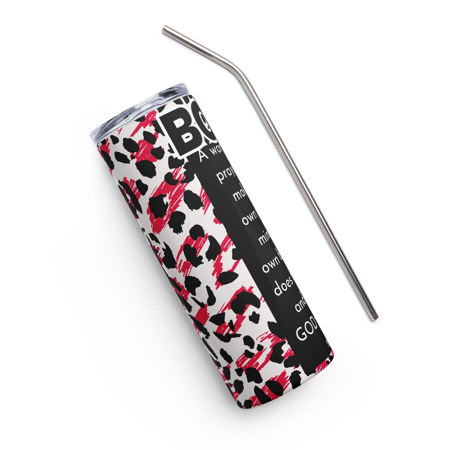 "BOSS Cheetah Print" Stainless Steel Tumbler