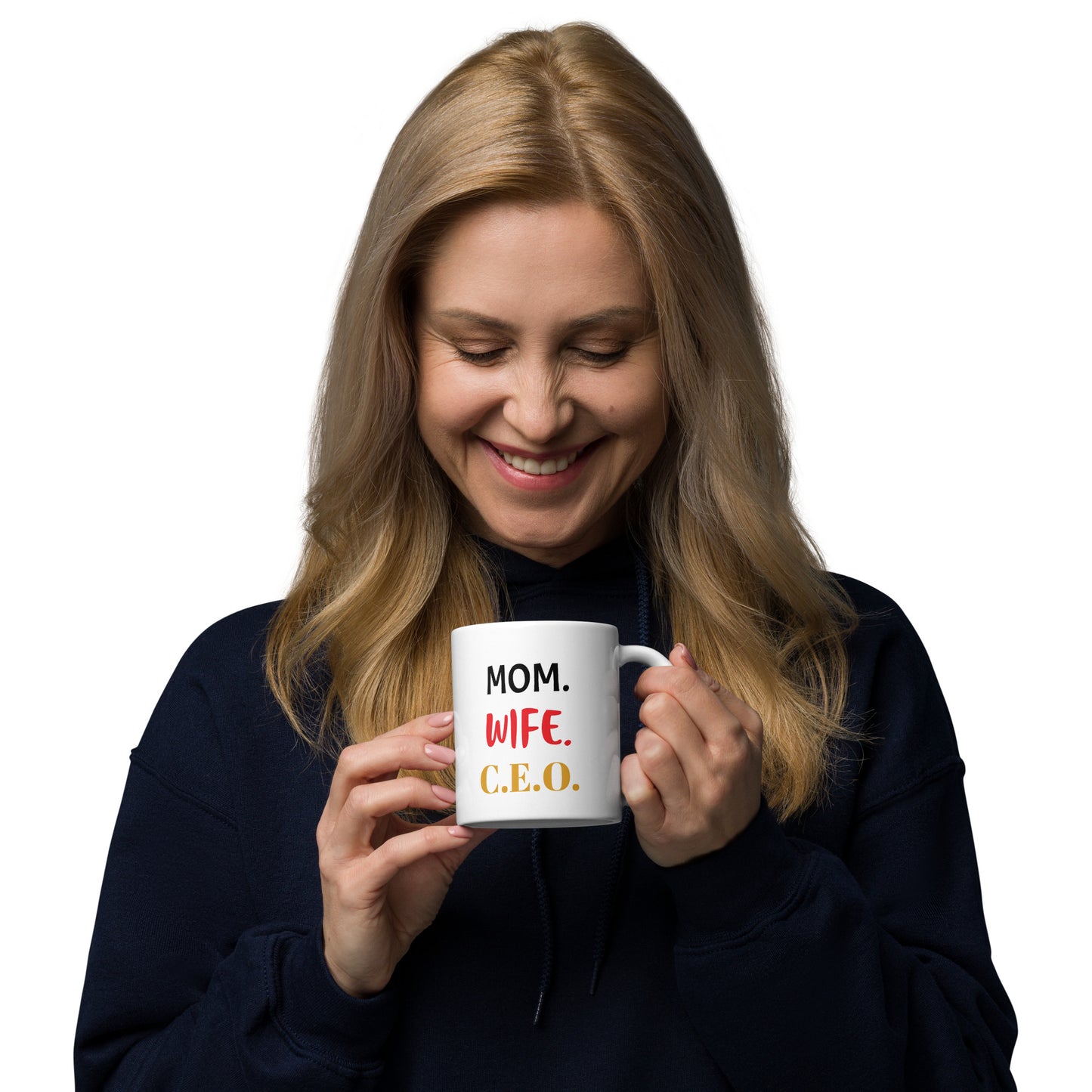 MOM. WIFE. CEO." White Glossy Mug