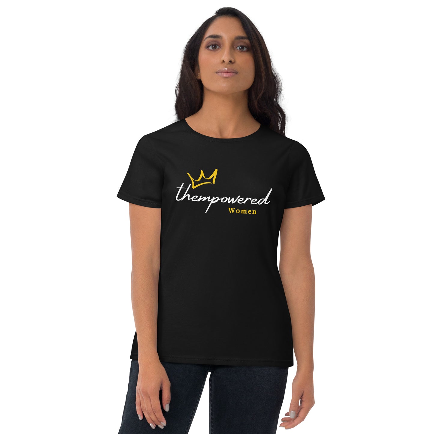 "thempoweredwomen" White Logo - Women's Short Sleeve T-shirt