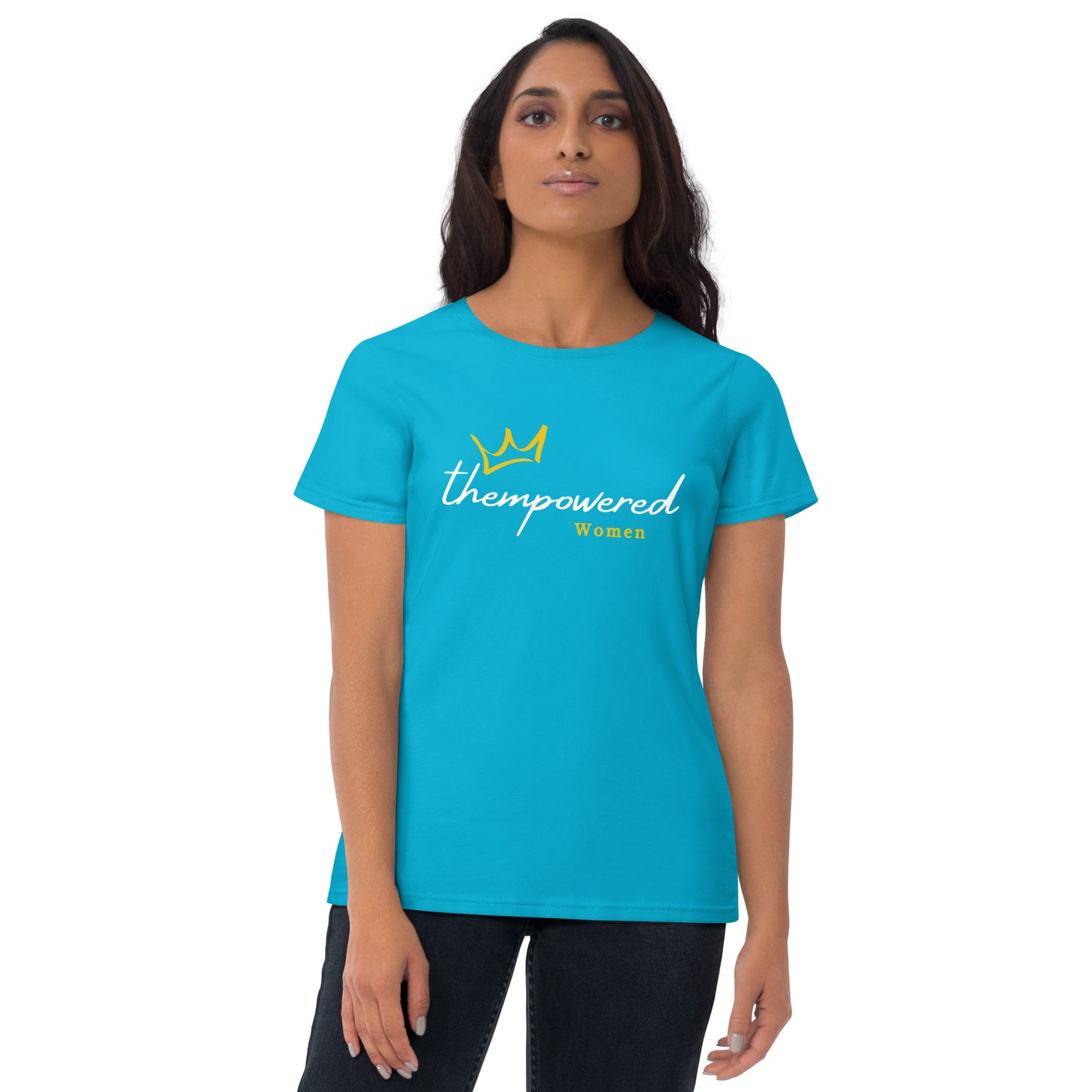 "thempoweredwomen" White Logo - Women's Short Sleeve T-shirt