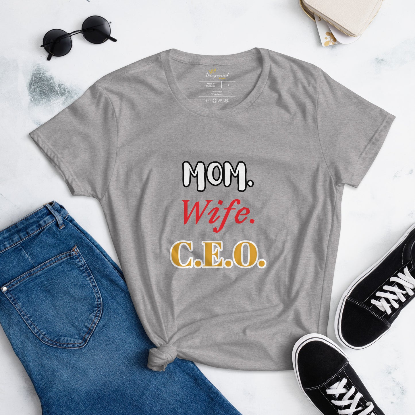 "MOM WIFE CEO" Women's Short Sleeve T-shirt