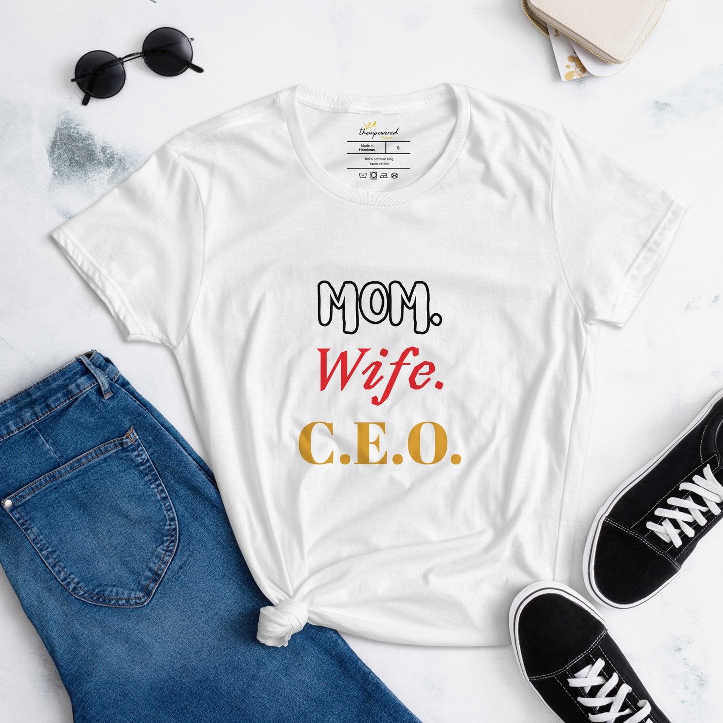 "MOM WIFE CEO" Women's Short Sleeve T-shirt