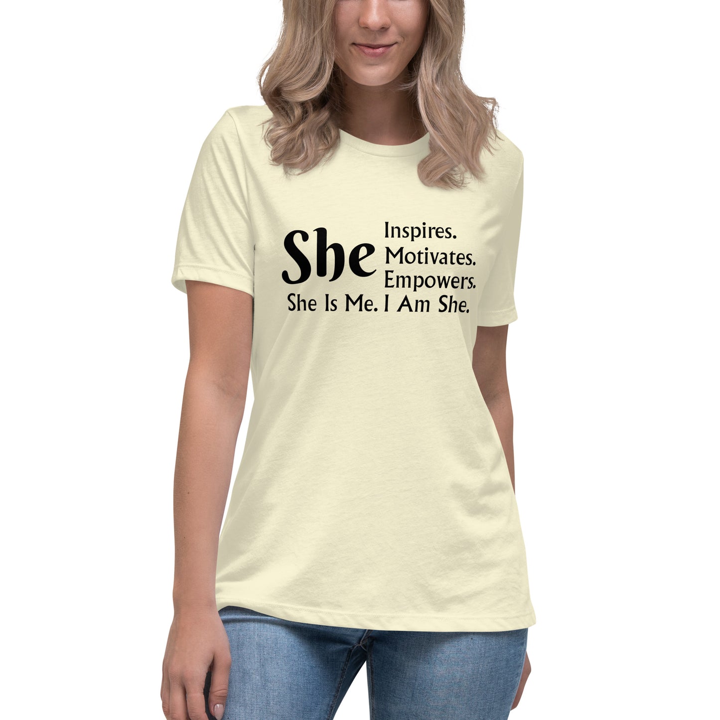 "She" Women's Relaxed T-Shirt