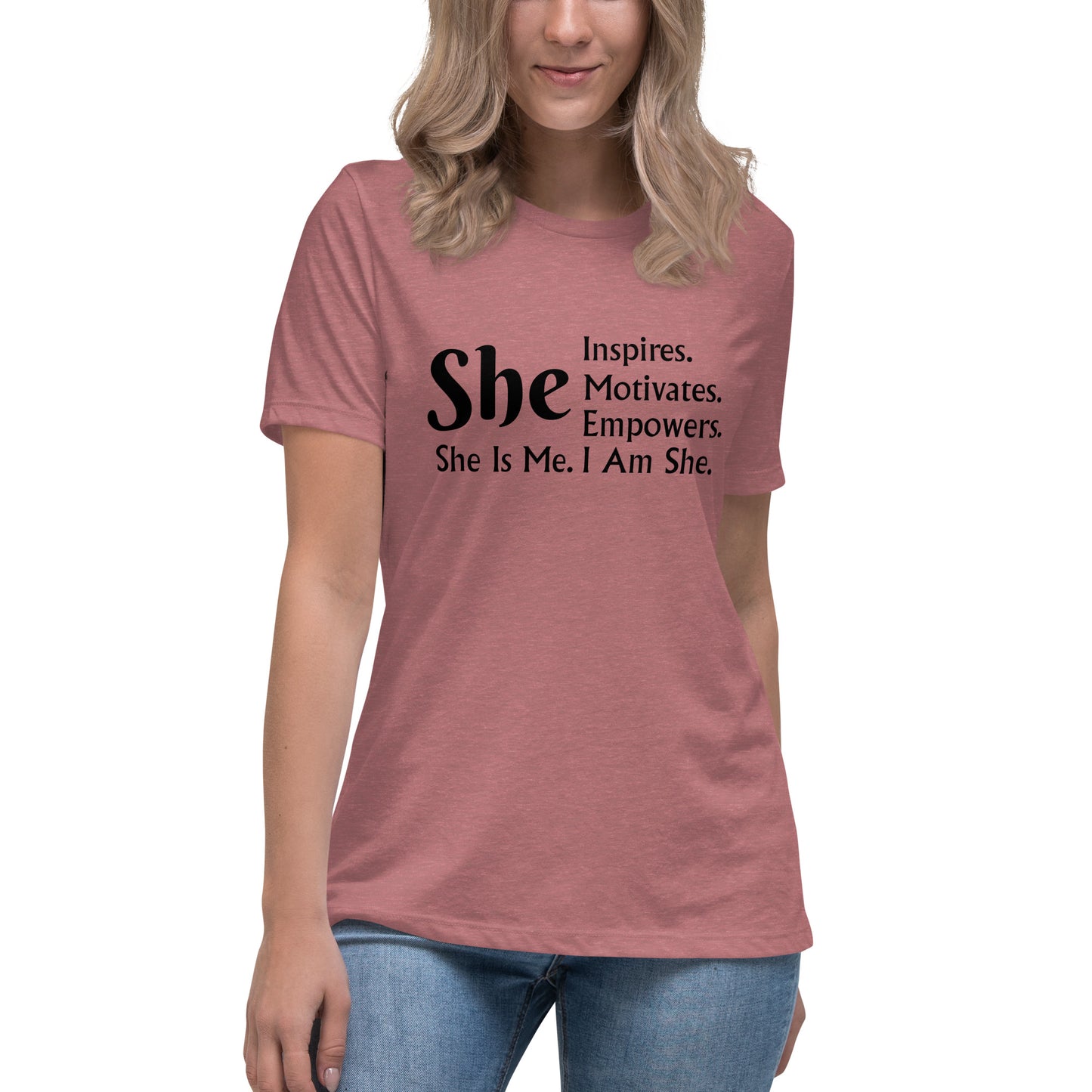 "She" Women's Relaxed T-Shirt