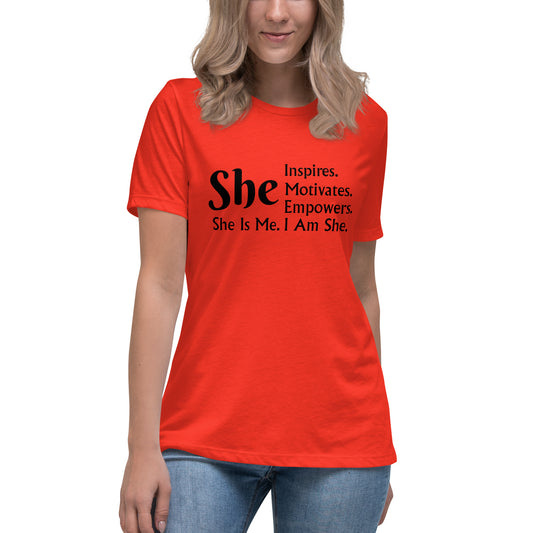 "She" Women's Relaxed T-Shirt